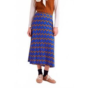 NEW COMPANIA FANTASTICA skouros print midi skirt in print